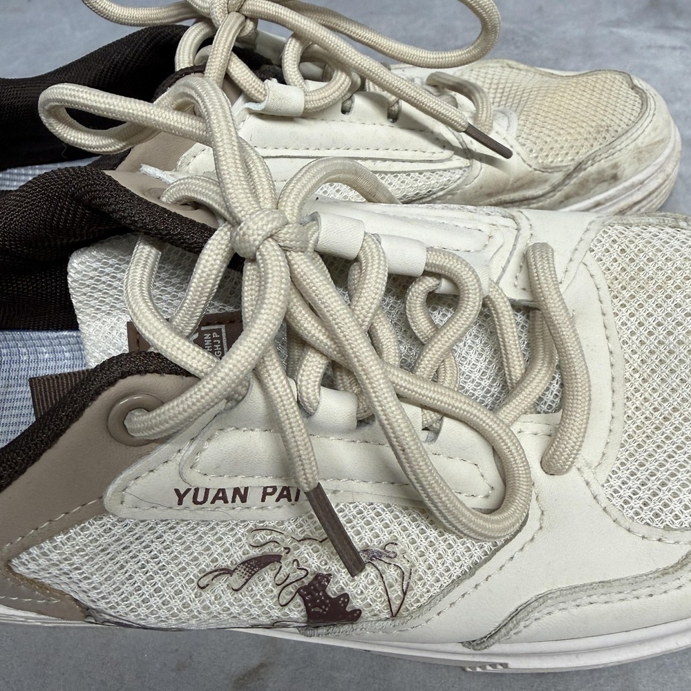 Yuan Pai Shoes Mens Size 6.5 Beige Brown Social Man Casual Low Top Sneakers‎ - Picture 6 of 15